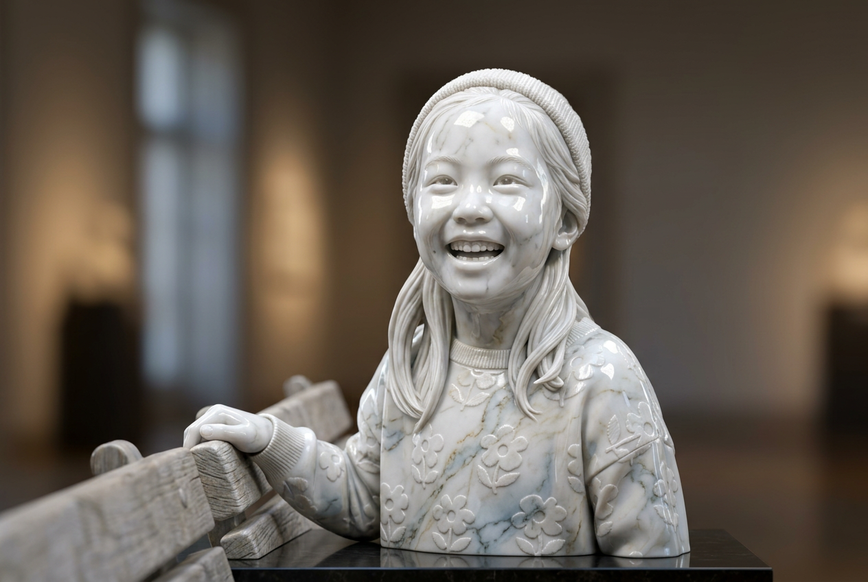 Marble bust variation 3 generated by Banana Studio